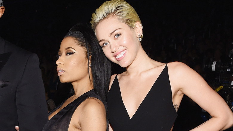 Nicki Minaj and Miley Cyrus, posing together