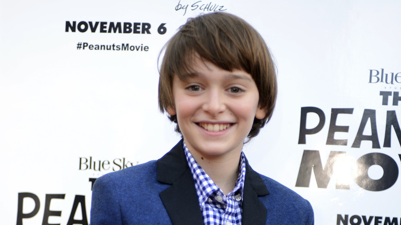 Noah Schnapp promoting The Peanuts Movie