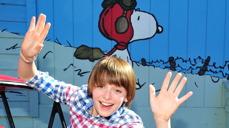 Noah Schnapp at premiere of The Peanuts Movie