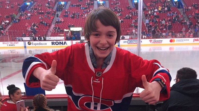 Noah Schnapp at a Montreal Canadiens game