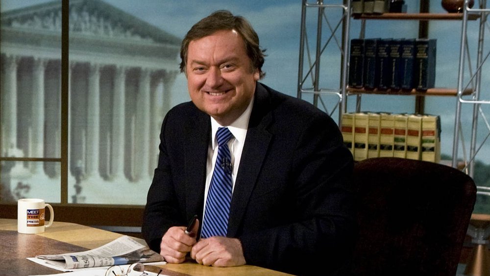 Tim Russert on the Meet the Press set in 2008