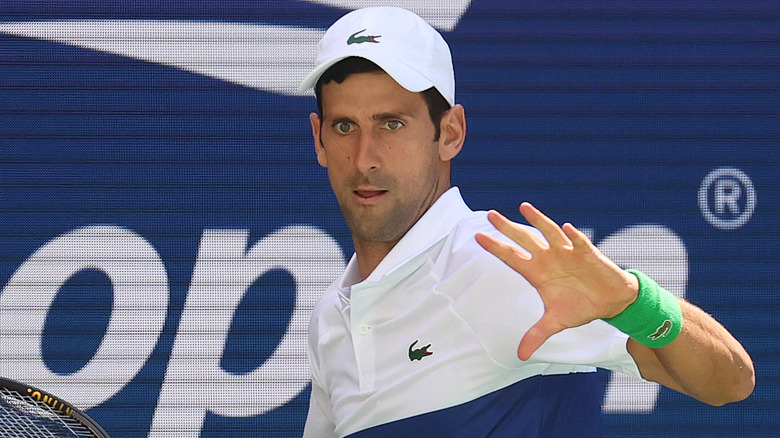 Novak Djokovic playing tennis