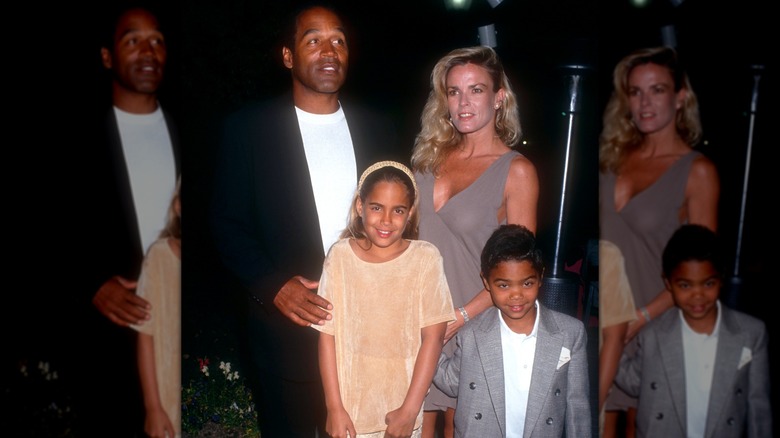 O.J. Simpson and Nicole with their kids