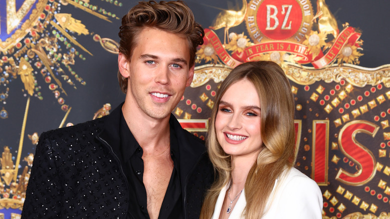 Olivia DeJonge and Austin Butler smiling 