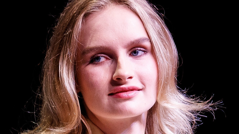 Olivia DeJonge smiling  