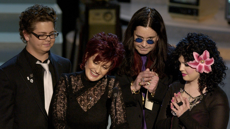 The Osbourne family on stage