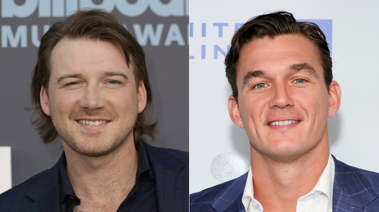 Morgan Wallen smiling, Tyler Cameron smiling