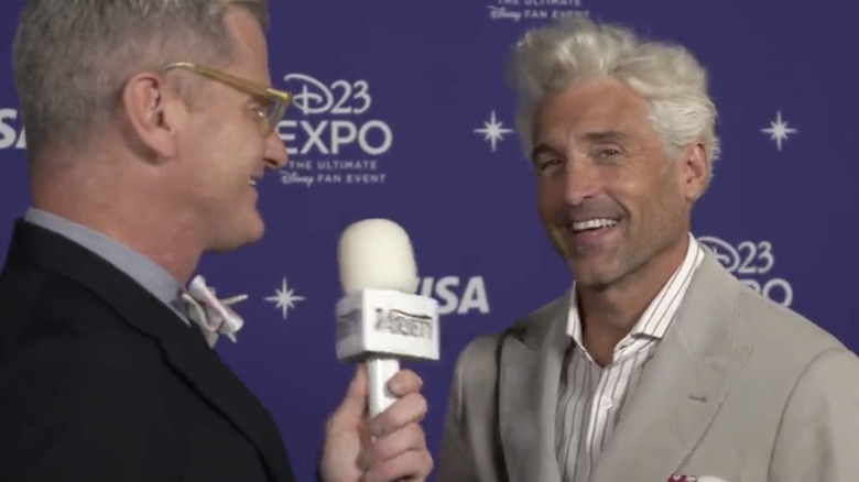 Patrick Dempsey being interviewed on a red carpet