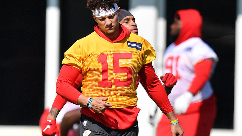 Patrick Mahomes wearing bracelets