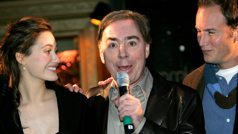 Emmy Rossum, Andrew Lloyd Webber, and Patrick Wilson at event