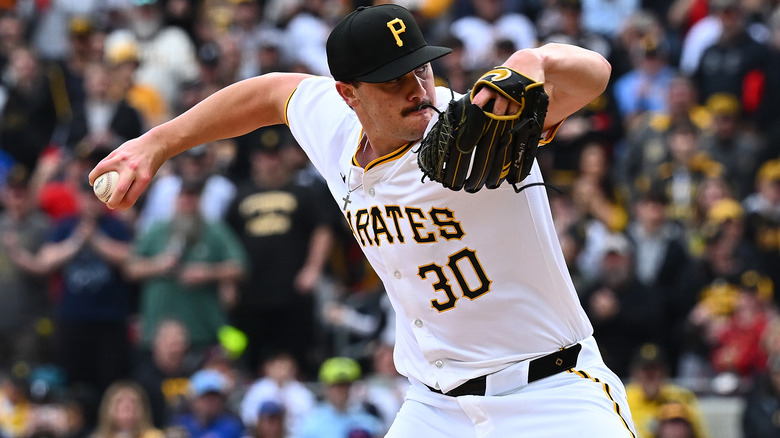 Paul Skenes pitches for the Pirates