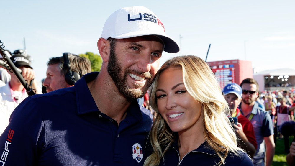 Dustin Johnson and Paulina Gretzky at the 2016 Ryder Cup