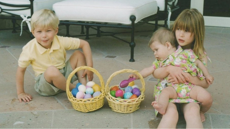 Rory Gates, Phoebe Gates and Jennifer Gates celebrating Easter