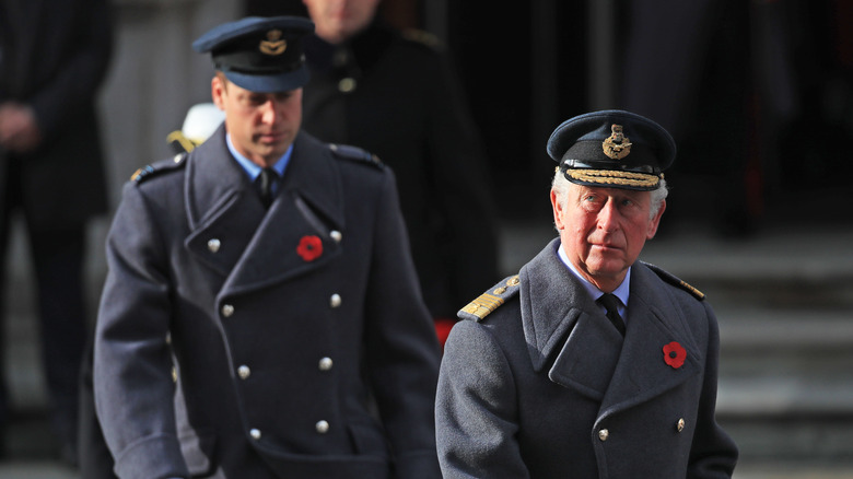 Prince William and Prince Charles at an event