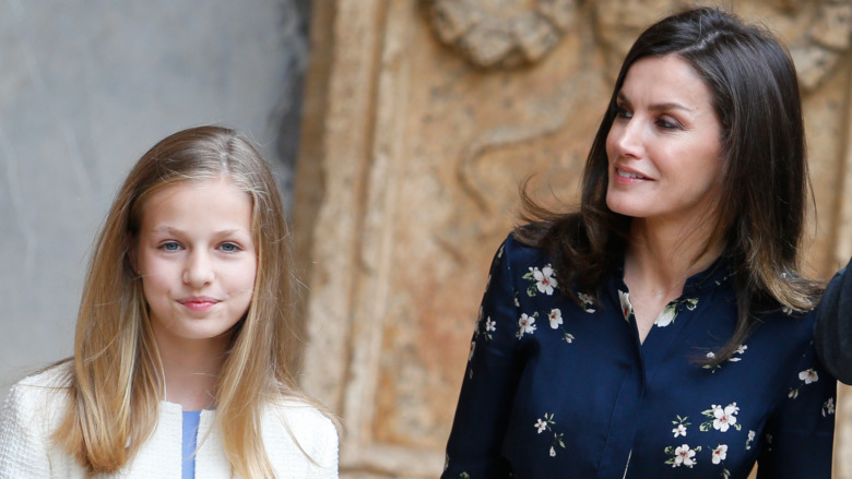 Princess Leonor and Queen Letizia attending an event 2019