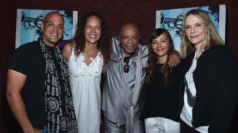 Quincy Jones III, Martina Jones, Quincy Jones, Rashida Jones and Peggy Lipton