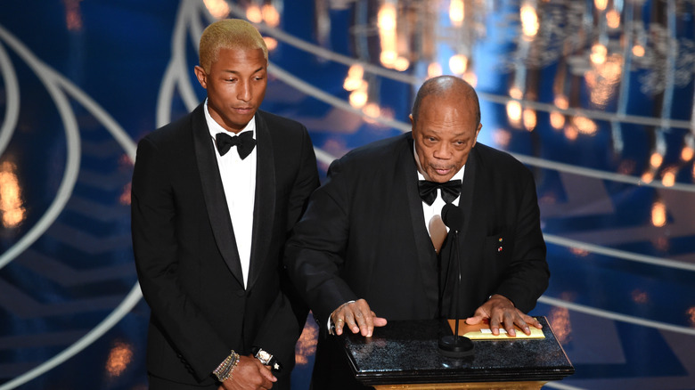 Pharrell, Quincy Jones speak at Oscars