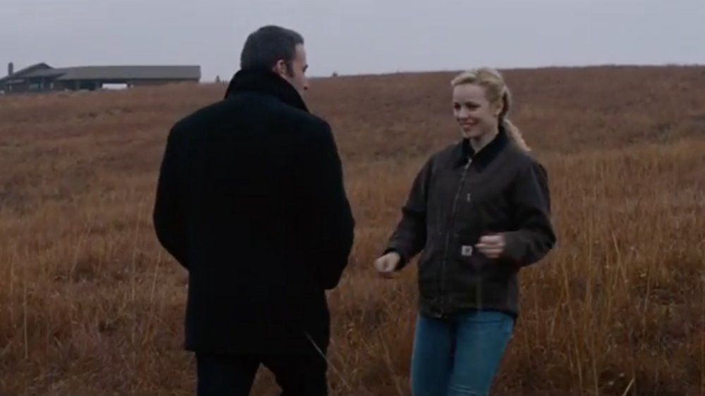 Rachel McAdams with Ben Affleck on a farm in the movie To the Wonder