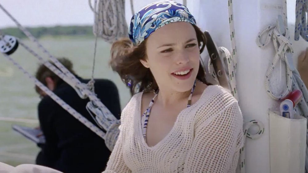 Rachel McAdams on a sailboat in the movie Wedding Crashers