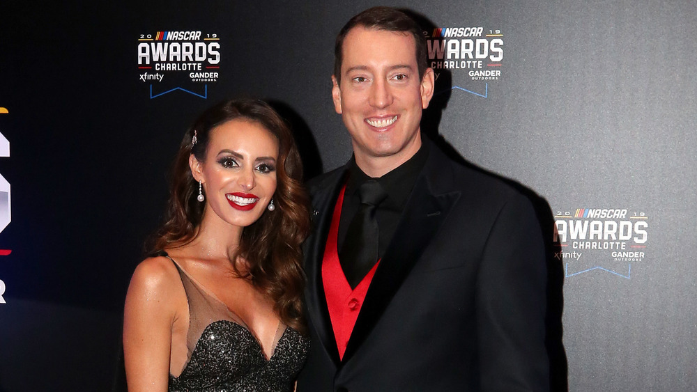 Samantha Busch and Kyle Busch pose 