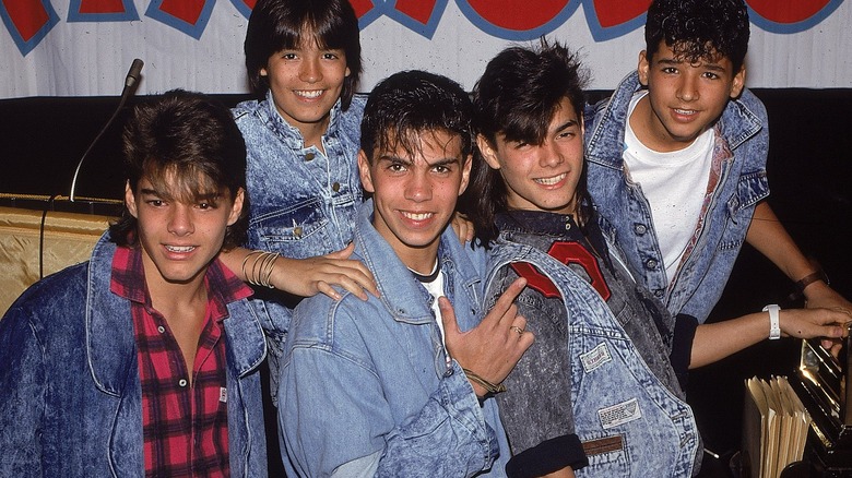 Ricky Martin posing with Menudo