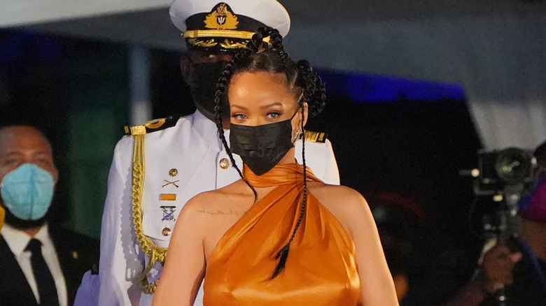 Rihanna receiving the National Hero Award