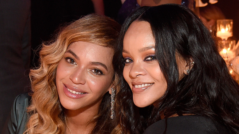 Beyoncé and Rihanna posing together in 2017