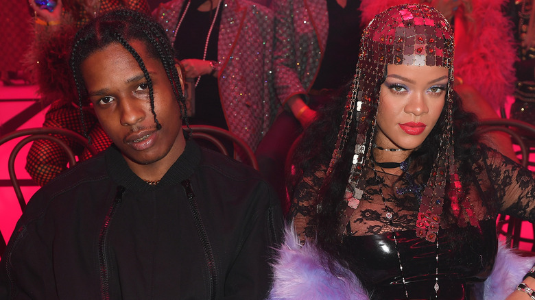 Rihanna and A$AP Rocky at Milan Fashion Week
