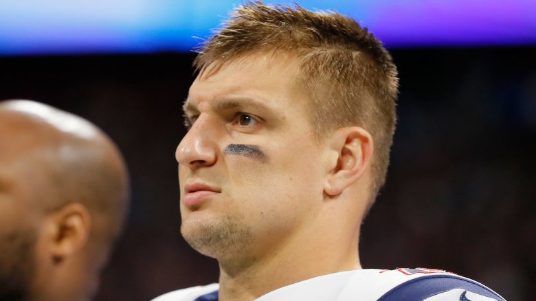 Rob Gronkowski scowling on the field