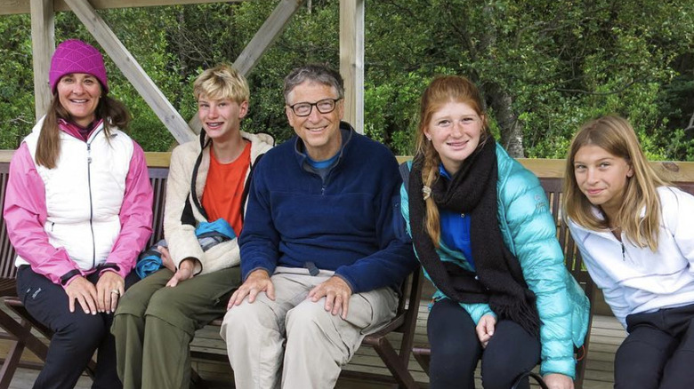 The Gates family smiling