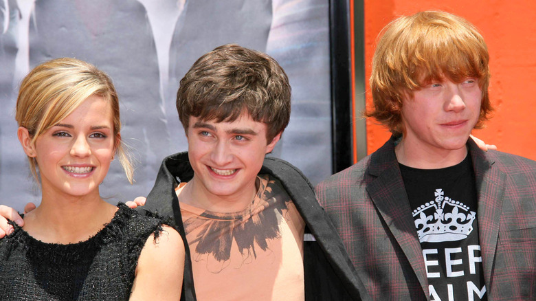 Rupert Grint with his co-stars