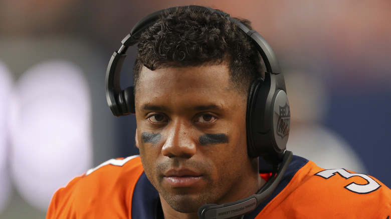 Russell Wilson wearing headphones