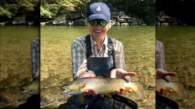 Sandra Smith holding a fish 