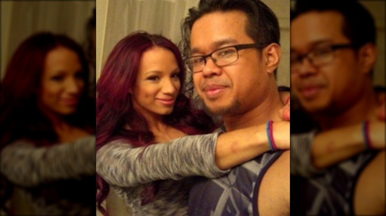 Sasha Banks with her husband