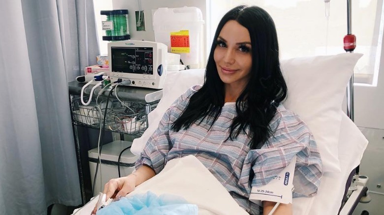 Scheana Shay in a hospital bed