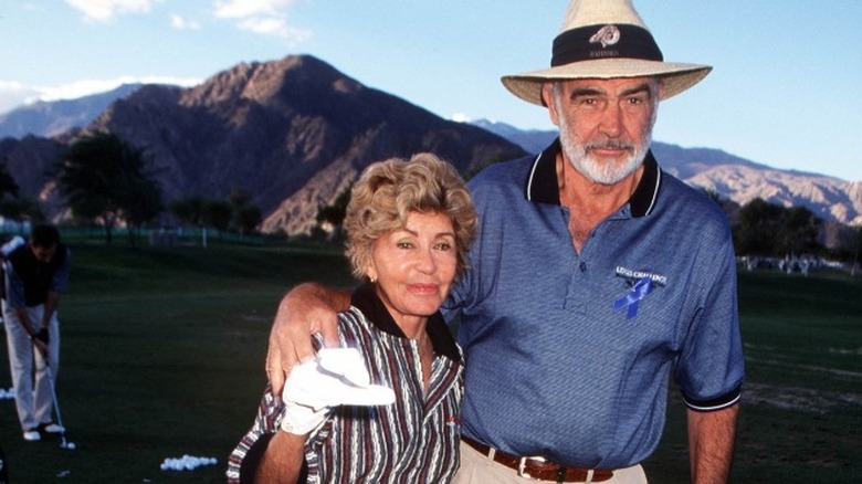 Micheline Roquebrune and Sean Connery on the golf course in 1998, they both loved to golf.