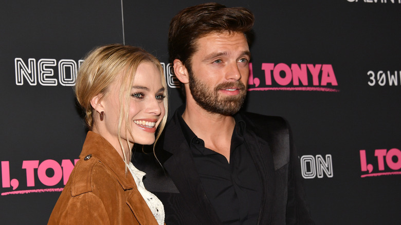 Margot Robbie and Sebastian Stan posing