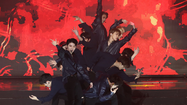 Seventeen performing on stage