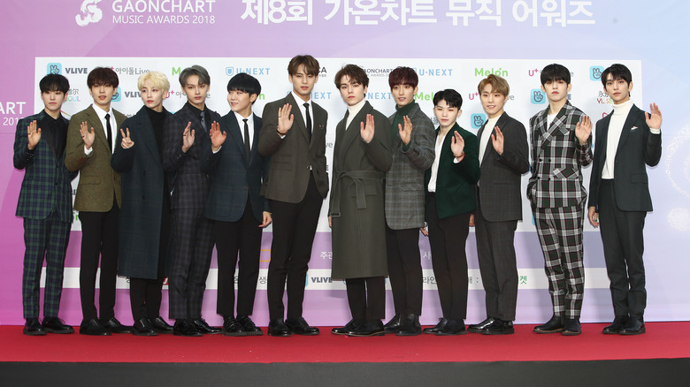 Seventeen attending the 8th Gaon Chart K-Pop Awards