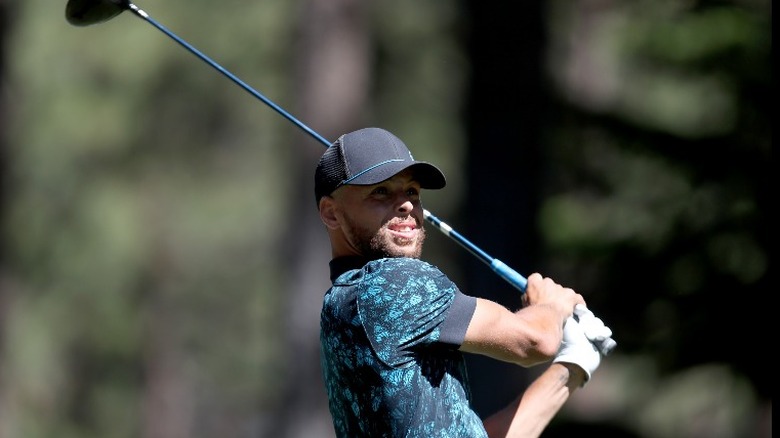 Steph Curry golfing