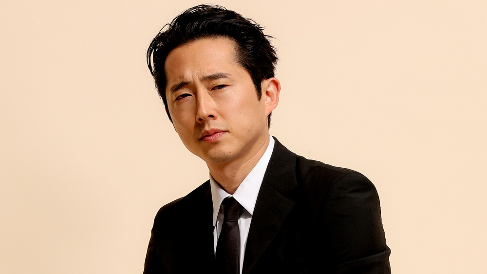 Steven Yeun furrowing his brow 