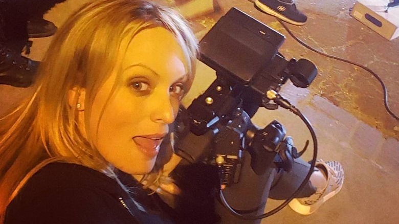 Stormy Daniels with camera