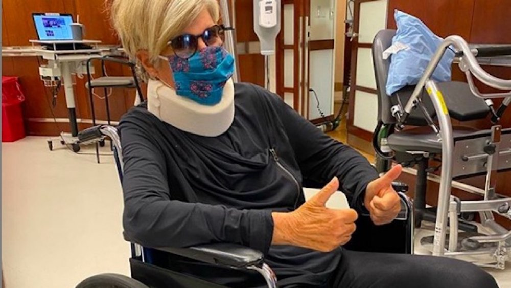 Suze Orman following spinal surgery