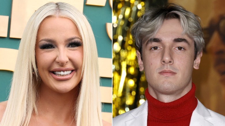 Tana Mongeau and Bryce Hall, smirking