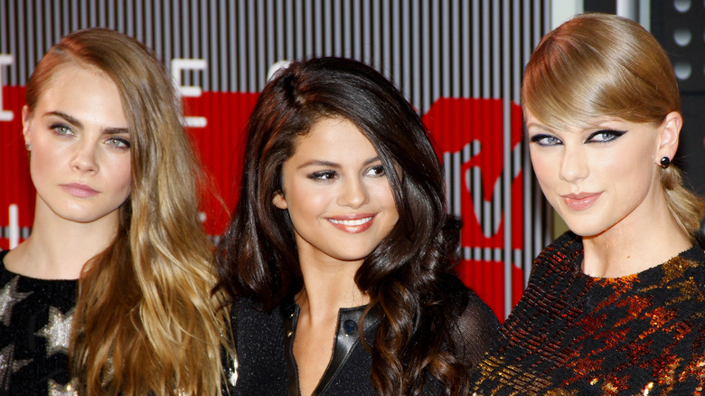 Cara Delevingne, Taylor Swift and Selena Gomez at the VMAs