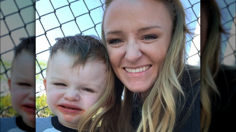 Maci Bookout selfie with son 