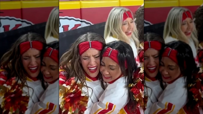 Kansas City Chiefs cheerleaders celebrate AFC championship win