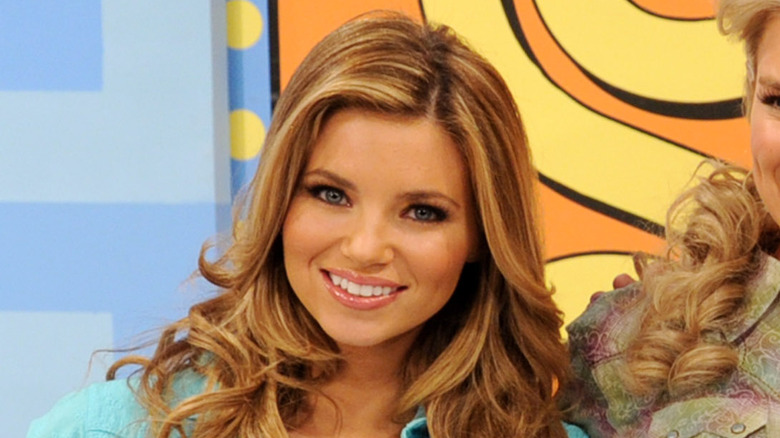 Amber Lancaster on the set of The Price is Right