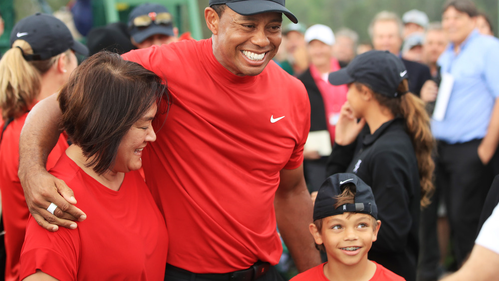 Tiger Woods celebrates Masters win