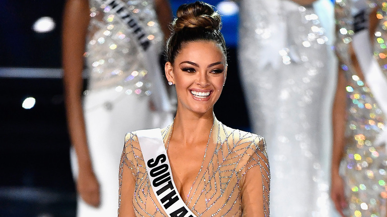 Demi-Leigh Nel-Peters smiling during pageant